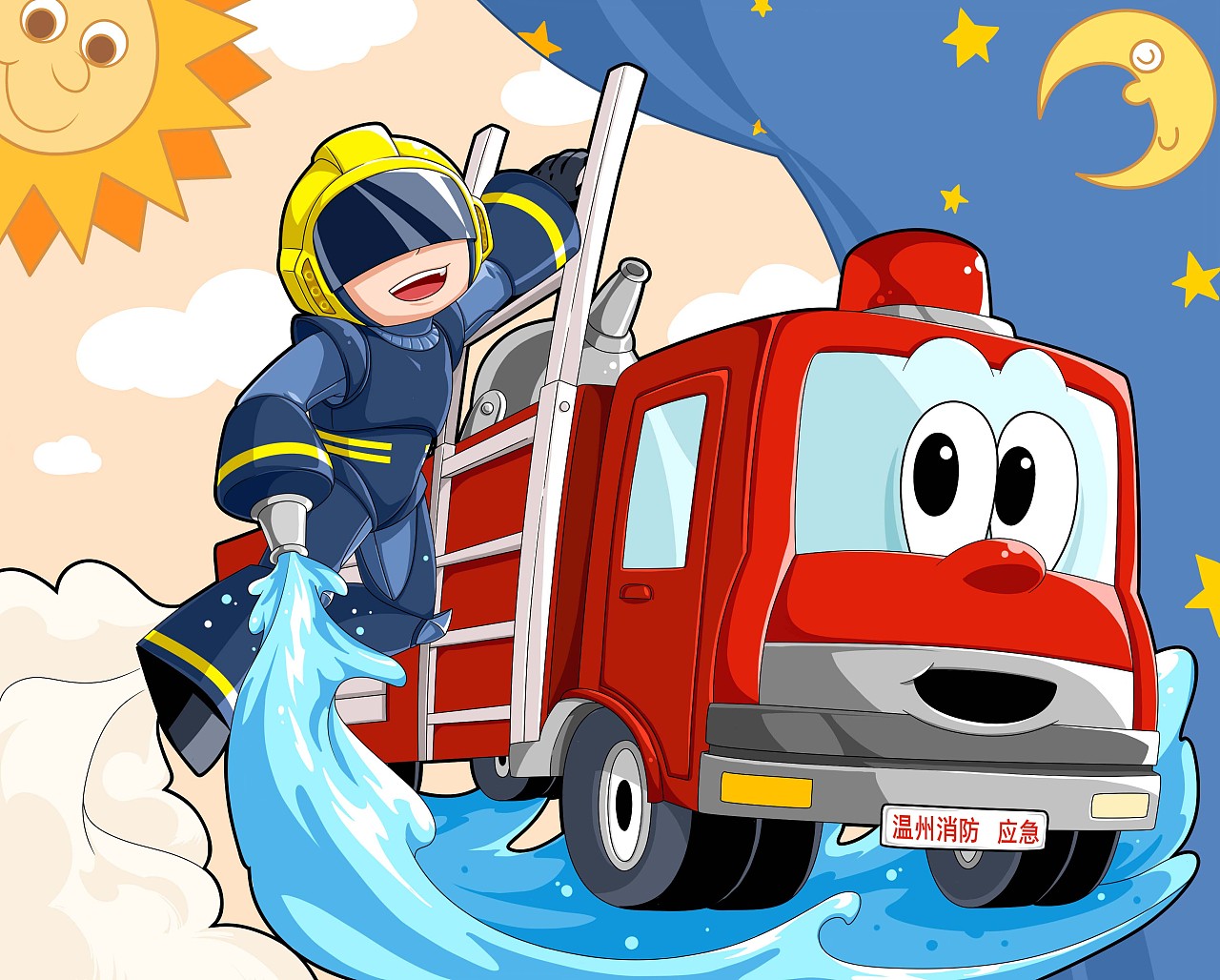 卡通消防人员素材免费下载 - 觅知网