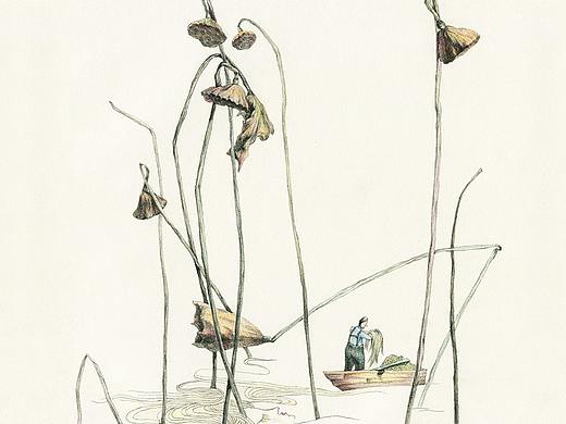 荷塘的秋天（个人主页-ZNDAxOTM0NzI=） - 创作习作 - 站酷设计师尚下_画画人原创素材 - 站酷ZCOOL