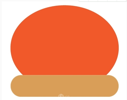 第2步 选择圆角矩形,设置半径为50像素画一个像包子的椭圆底部.