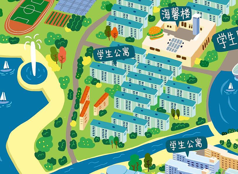 上海高校手绘地图