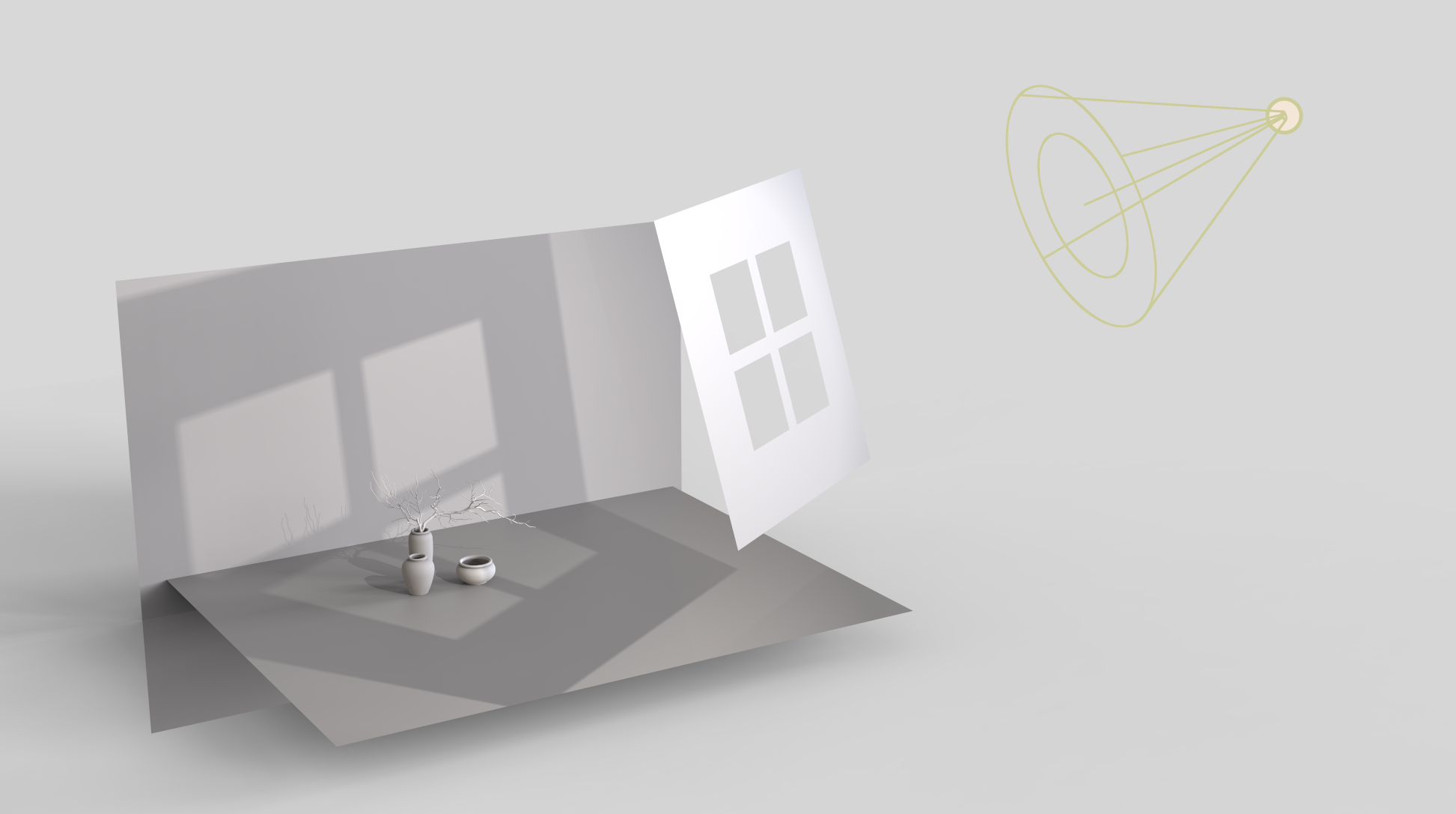 光影场景四在keyshot云库中下载一个植物模型,例用植物的投影制作光影