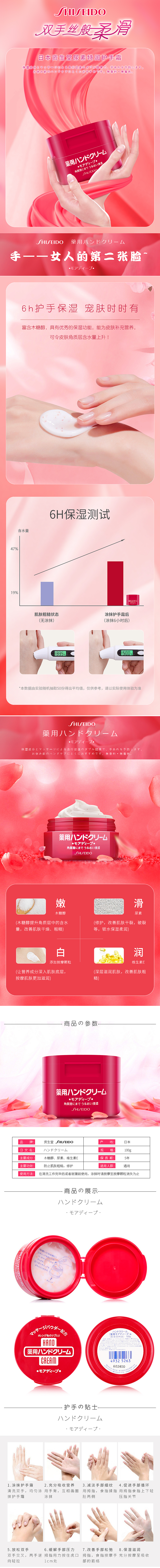 电商产品页面详情设计——资生堂护手霜