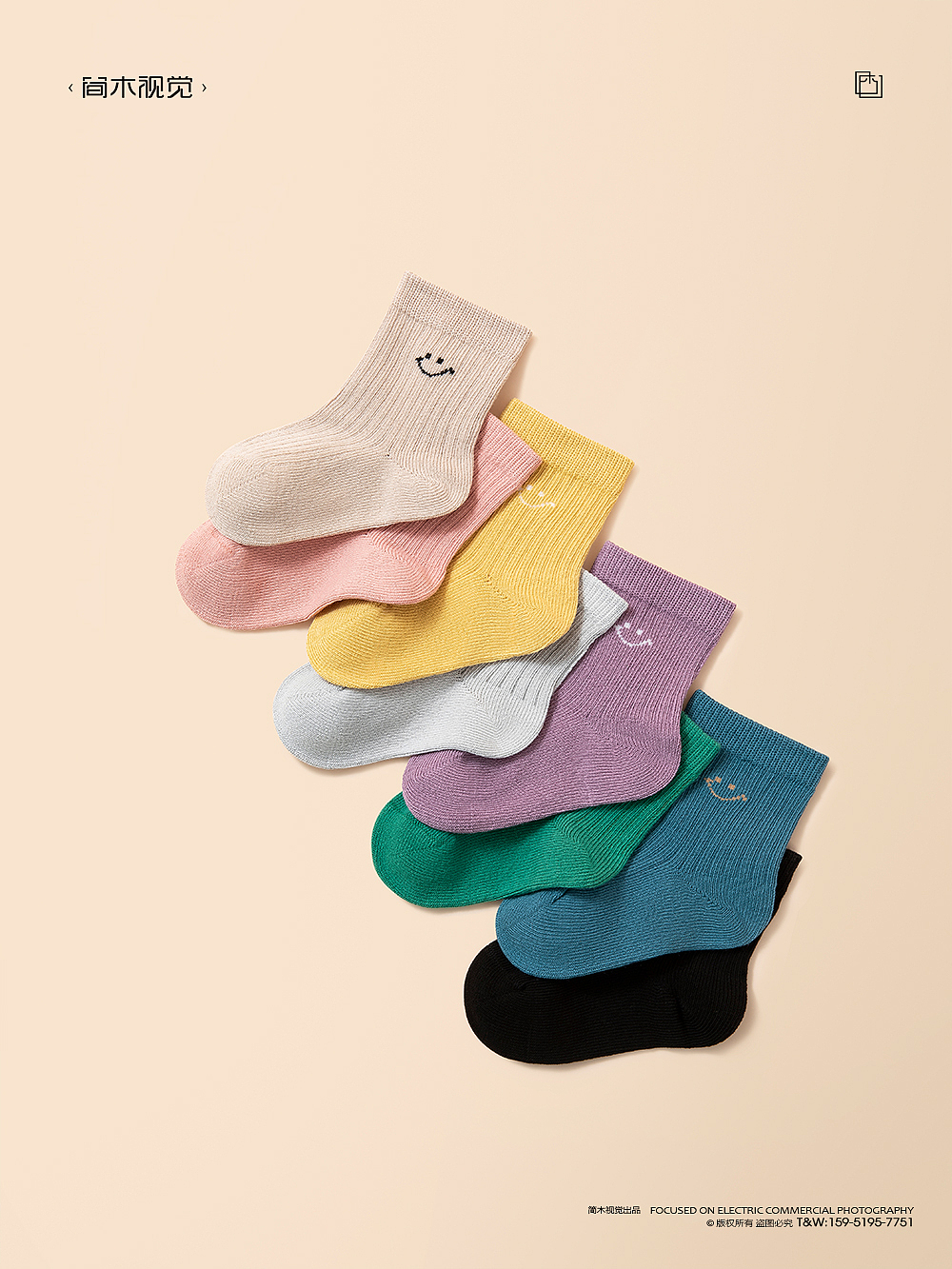 儿童袜子创意摄影丨巴拉巴拉 × 简木视觉 童袜静物拍摄