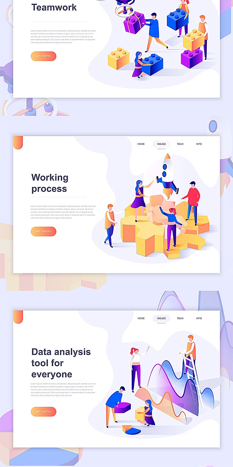 2.5D插画商务互联网金融科技网页登陆页电脑手机设计（图ZMjcxNzU0MDY4） - 创作习作 - 站酷设计师立体插画爱好者原创素材 - 站酷ZCOOL