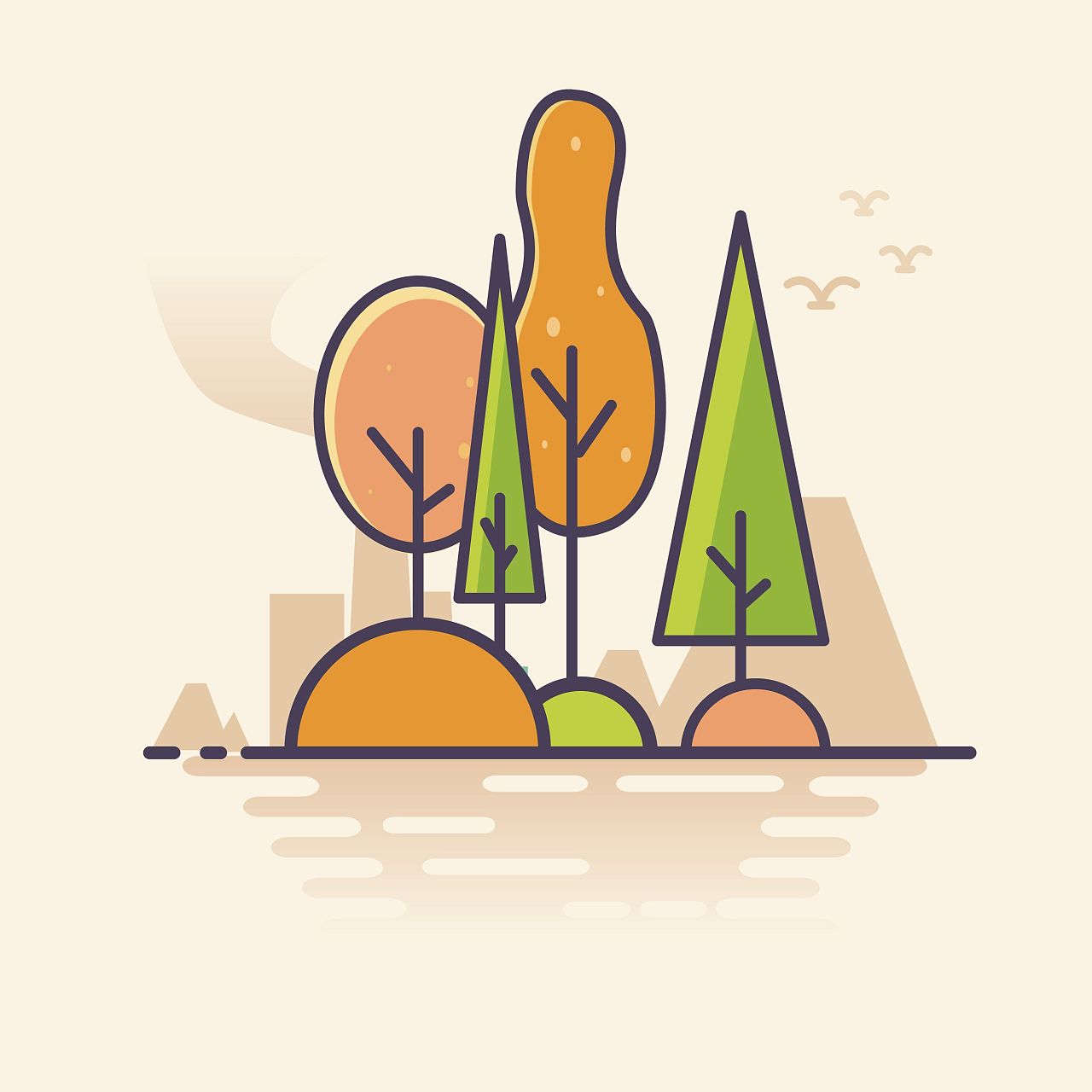 一组mbe风格插画