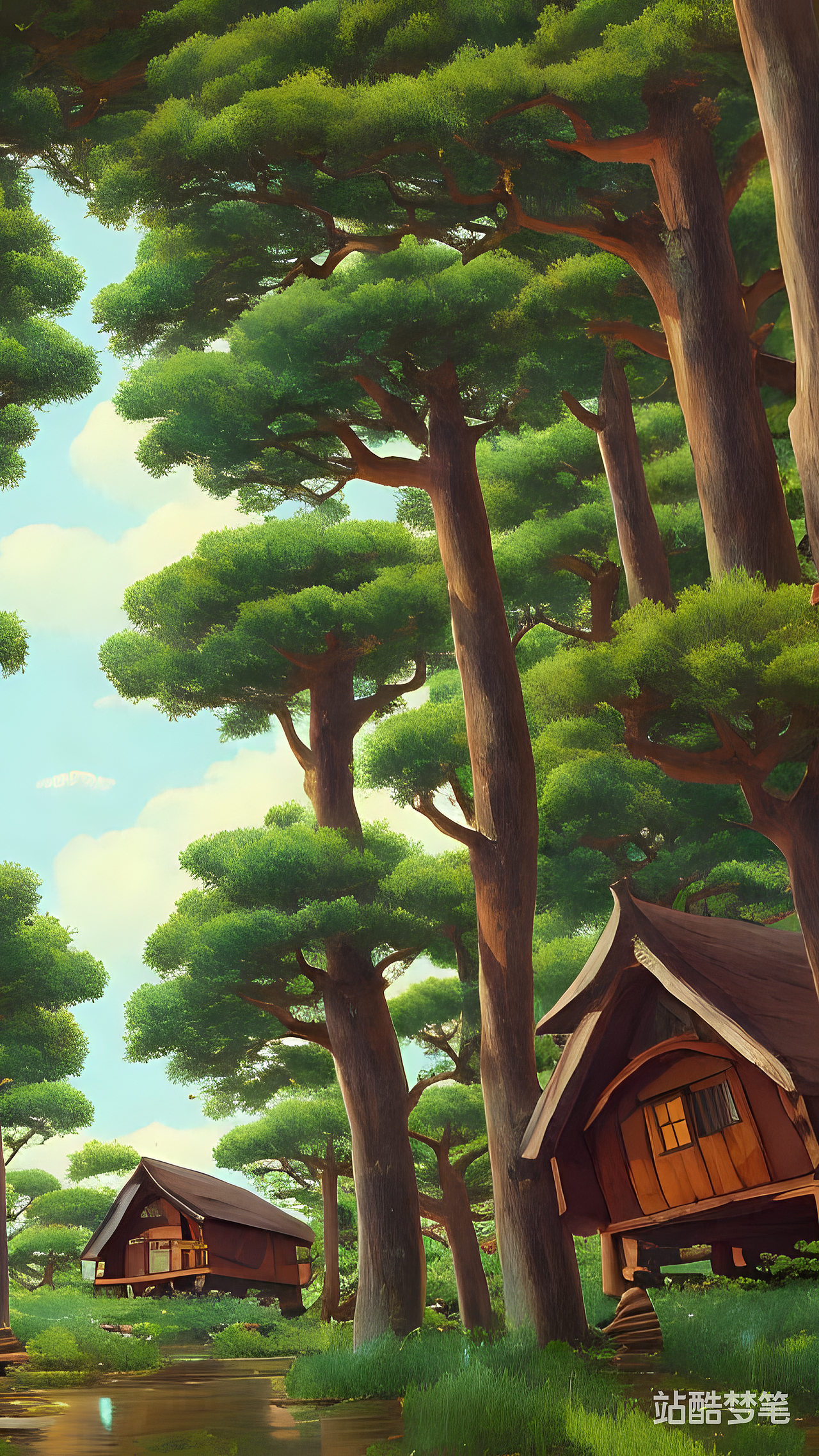AI作畫 森林里的小樹屋｜雜貨鋪（圖ZMzI3Nzk5OTI4） - AI作品 - 站酷設(shè)計(jì)師大河彎彎河大原創(chuàng)素材 - 站酷ZCOOL