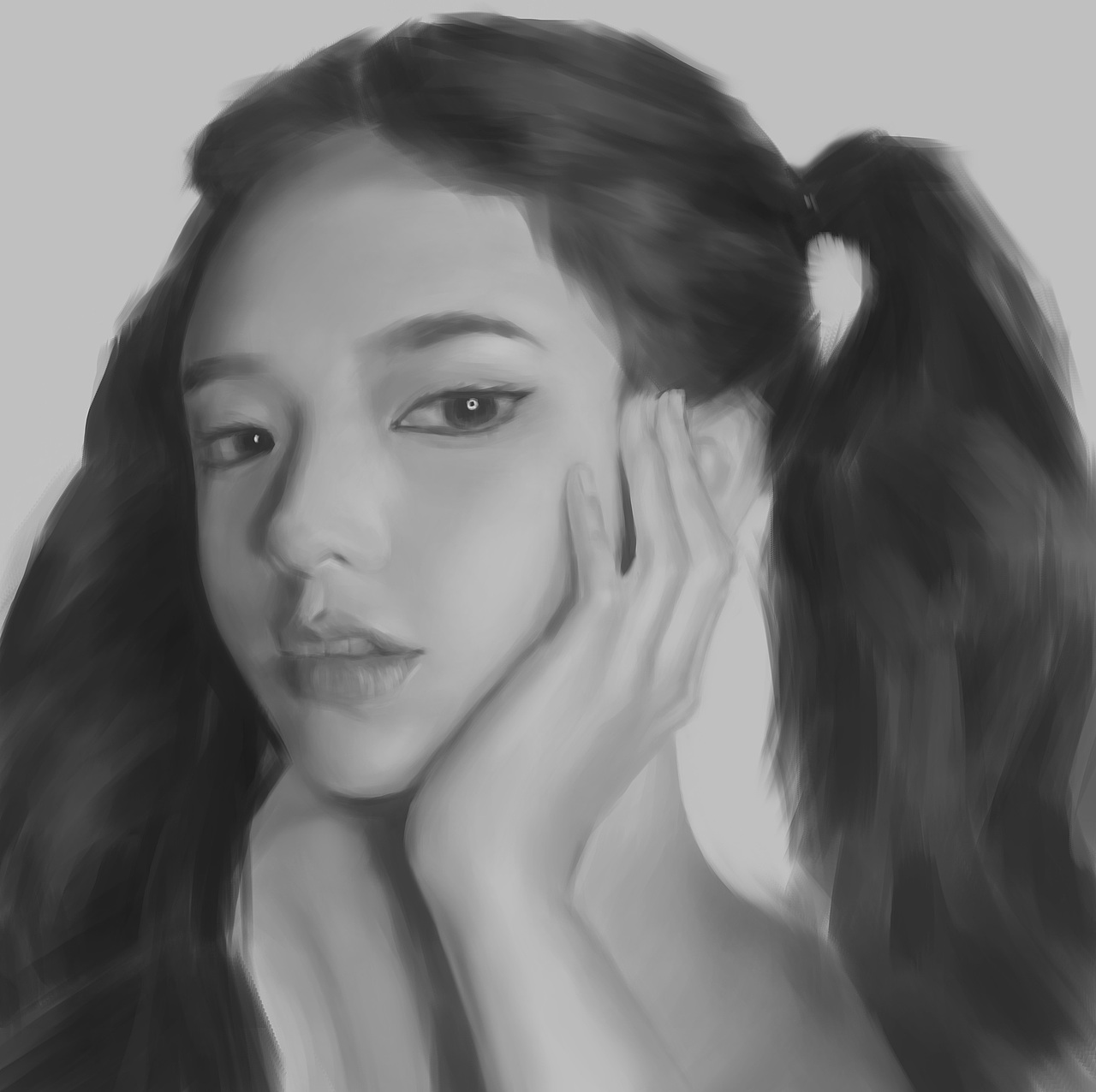 厚涂人像练习――素描