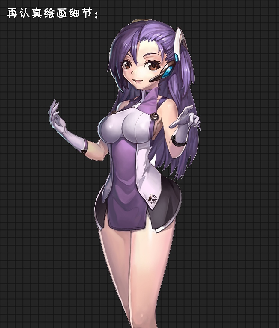 临摹的一张科幻美女