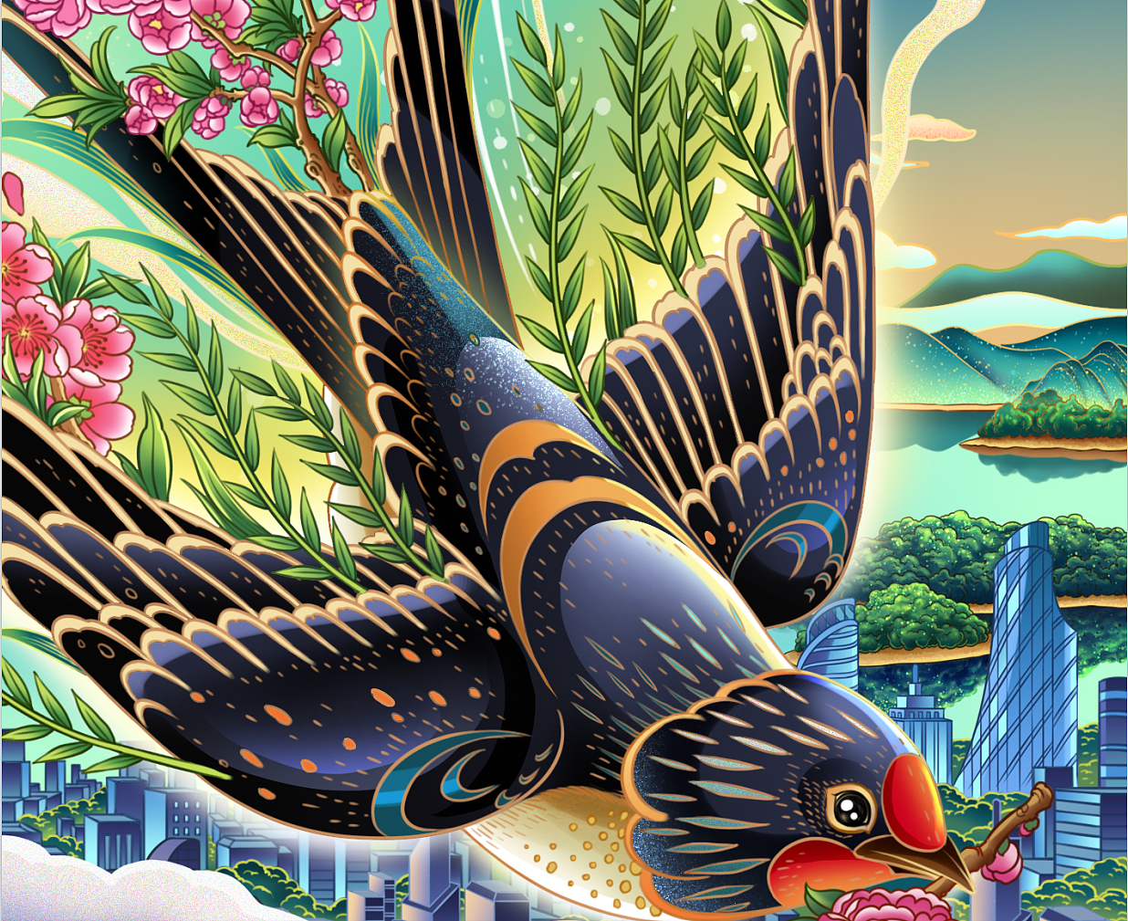 中海地产节气插画