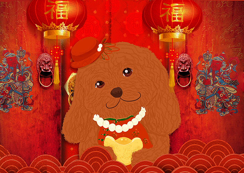 狗年吉祥插画设计（图ZOTg3MzgwOTY=） - 商业插画 - 站酷设计师MagicLi的世界原创素材 - 站酷ZCOOL