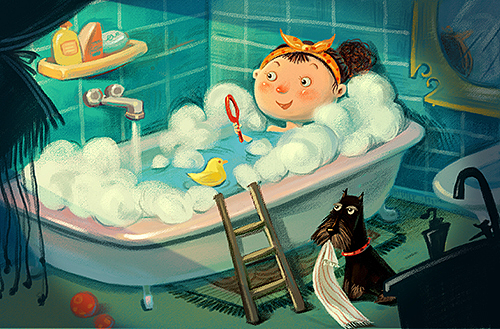 洗澡澡|插画|儿童插画|丸子1015 - 原创作品 - 站酷 (zcool)