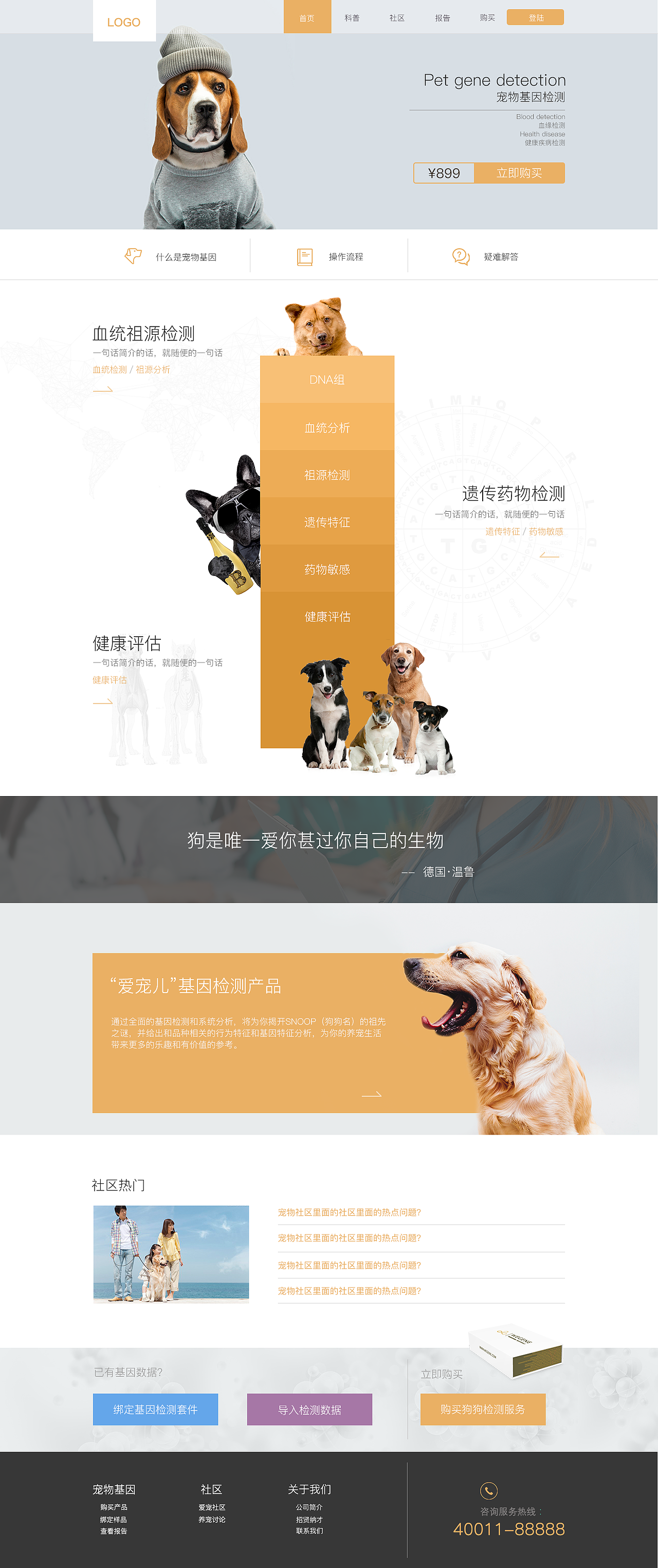 网页设计-宠物基因（图ZNzAzNTA5ODg=） - 企业官网 - 站酷设计师明媚的小狐狸原创素材 - 站酷ZCOOL