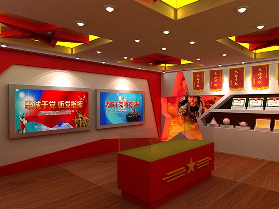 部队荣誉室设计案例效果图—郑州部队荣誉室装修施工