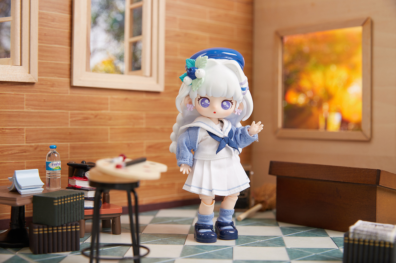 潮玩新品 首款bjd盲盒 糖娜甜心校园jk系列创意摆件