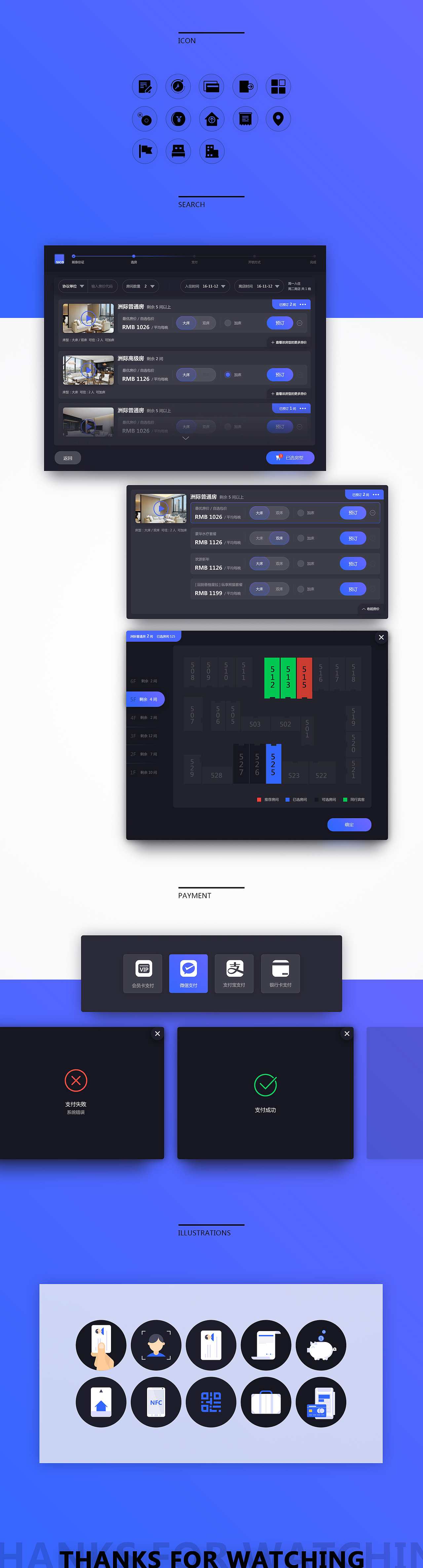 Smart Hotel - 自助机（图ZNjkxNTQ5NDA=） - APP界面 - 站酷设计师aaasura原创素材 - 站酷ZCOOL