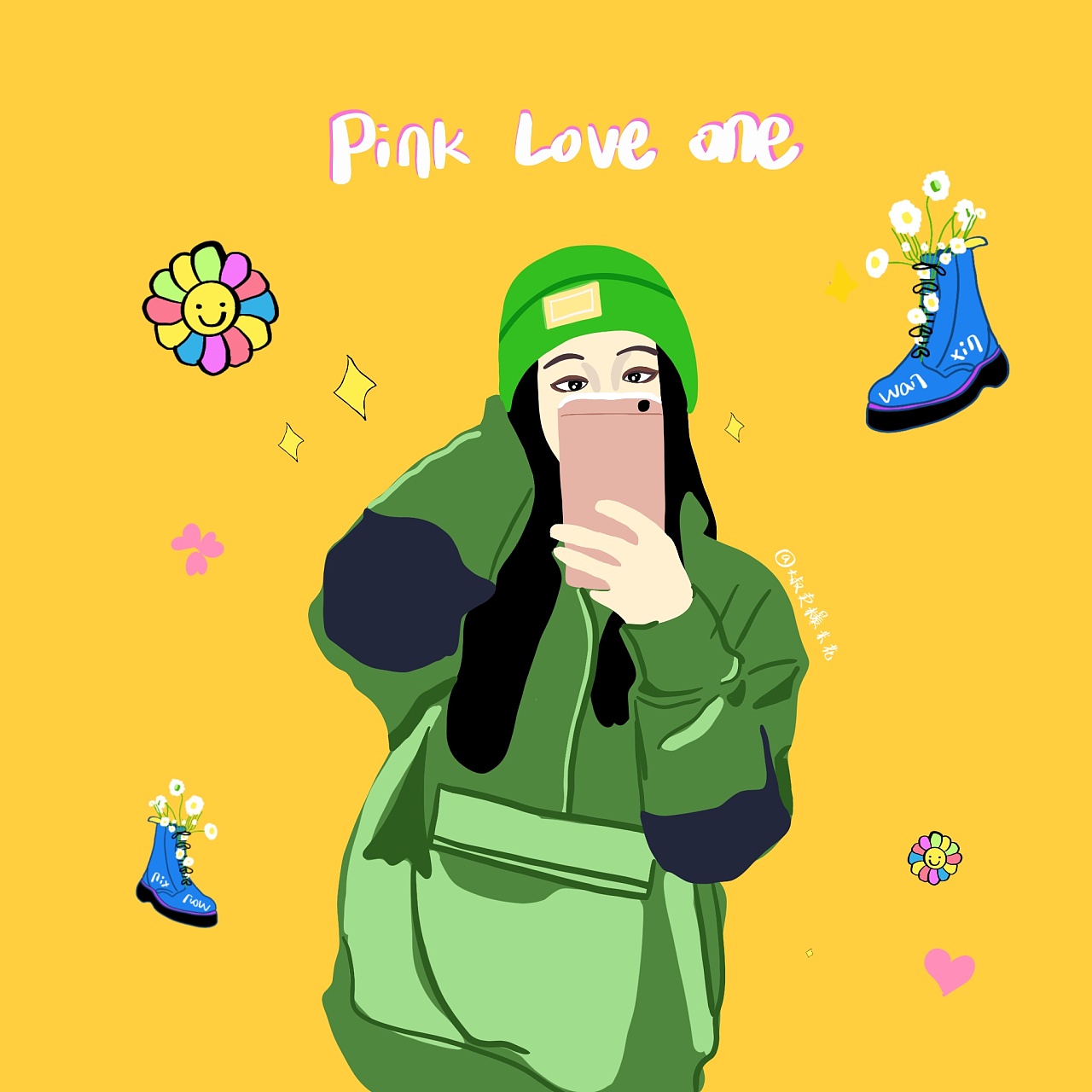 原创-手绘插画时尚女孩头像