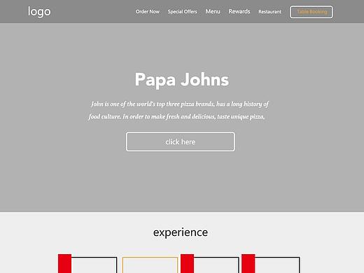 网页线框图PAPAJOHNS