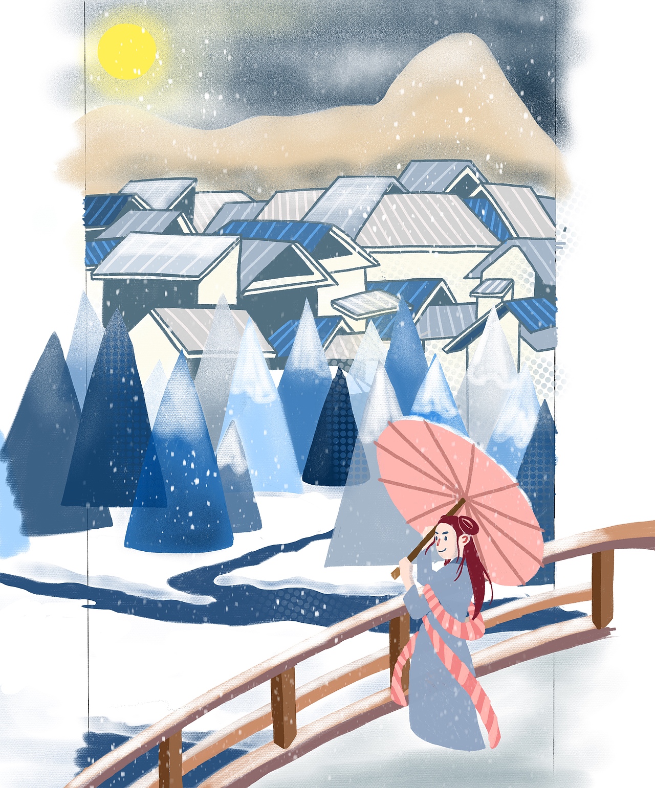 瓷沏插画 春夏秋冬（图ZMTA4NDUyMjE2） - 商业插画 - 站酷设计师真的是城池原创素材 - 站酷ZCOOL