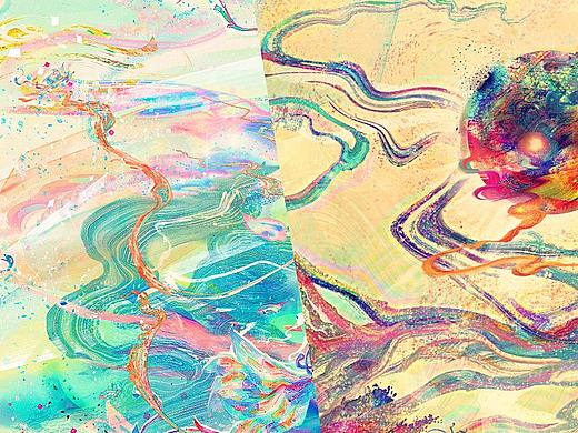 流彩 Flowing colors  系列作二幅