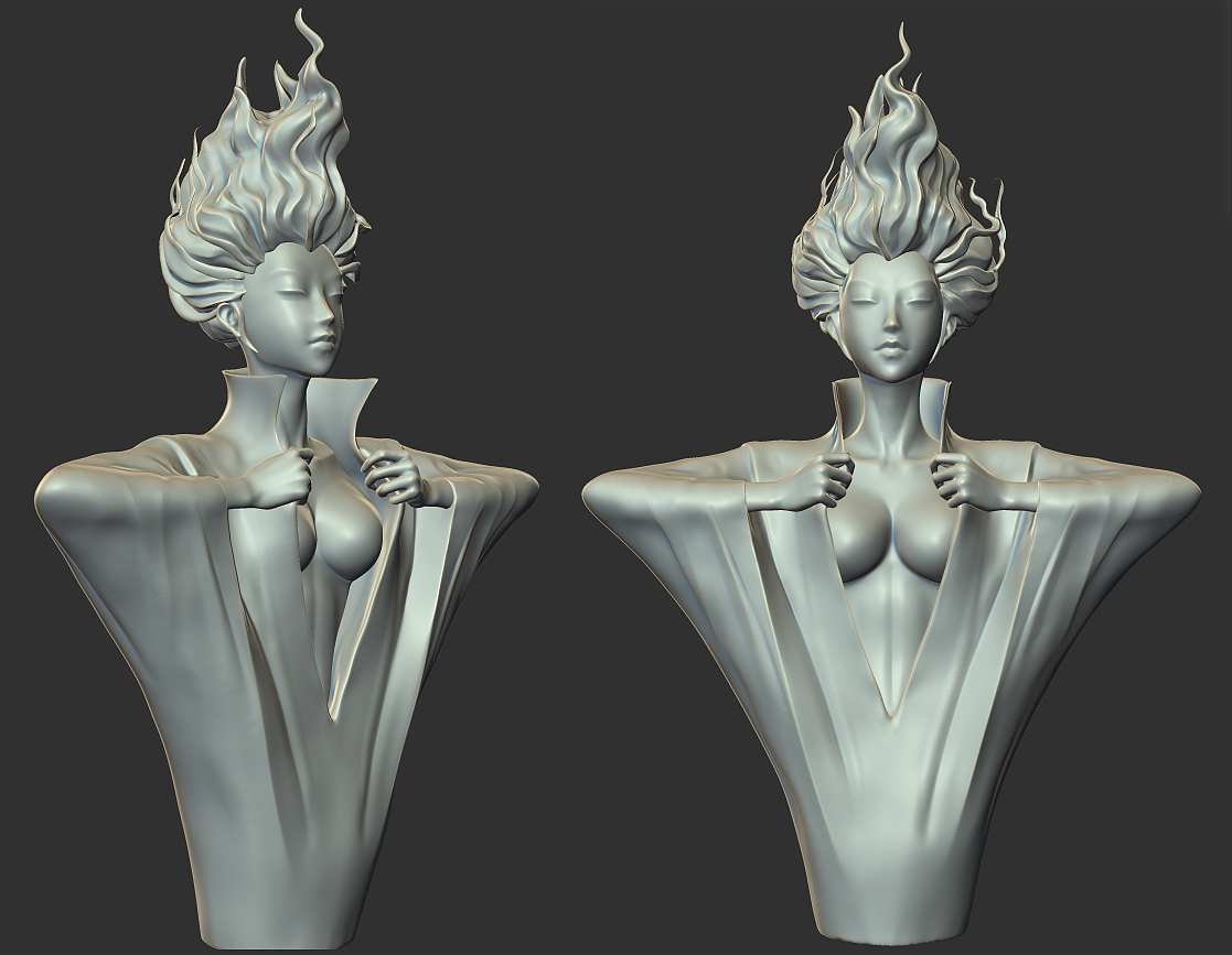 zbrush雕塑创作|三维|人物/生物|柳叶刀六爷_原创作品-站酷zcool