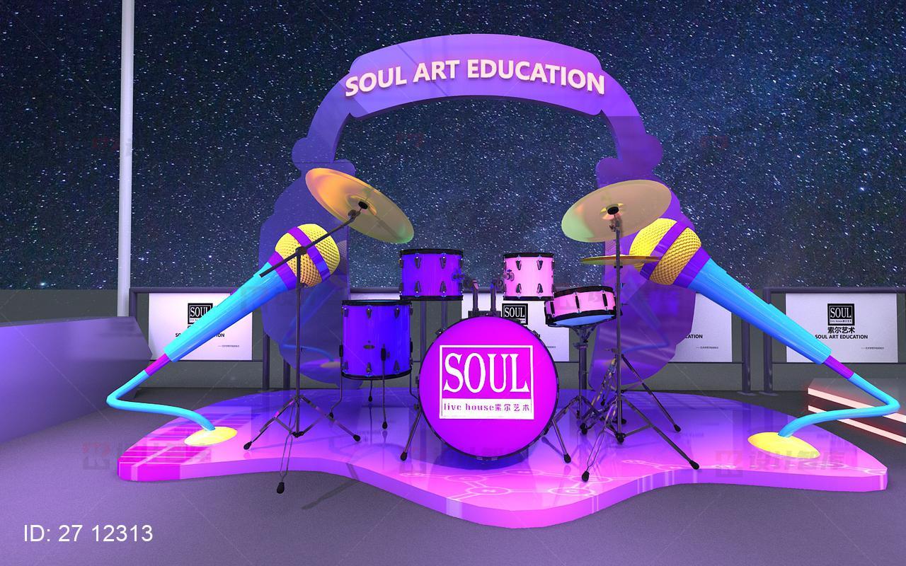 休闲音乐元素炫酷小舞台展台设计