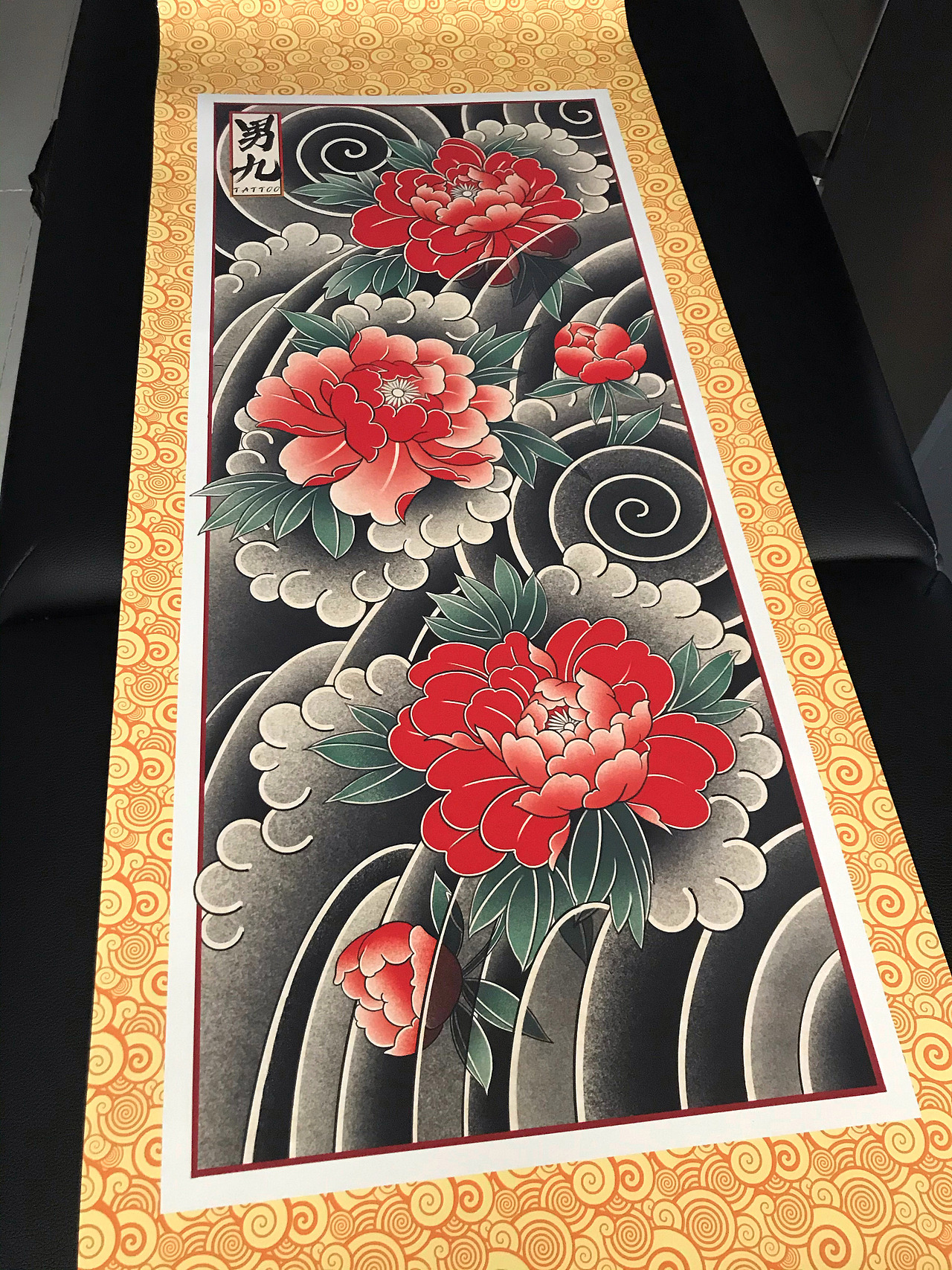 牡丹花臂/传统纹身/老传统纹身/男九原创