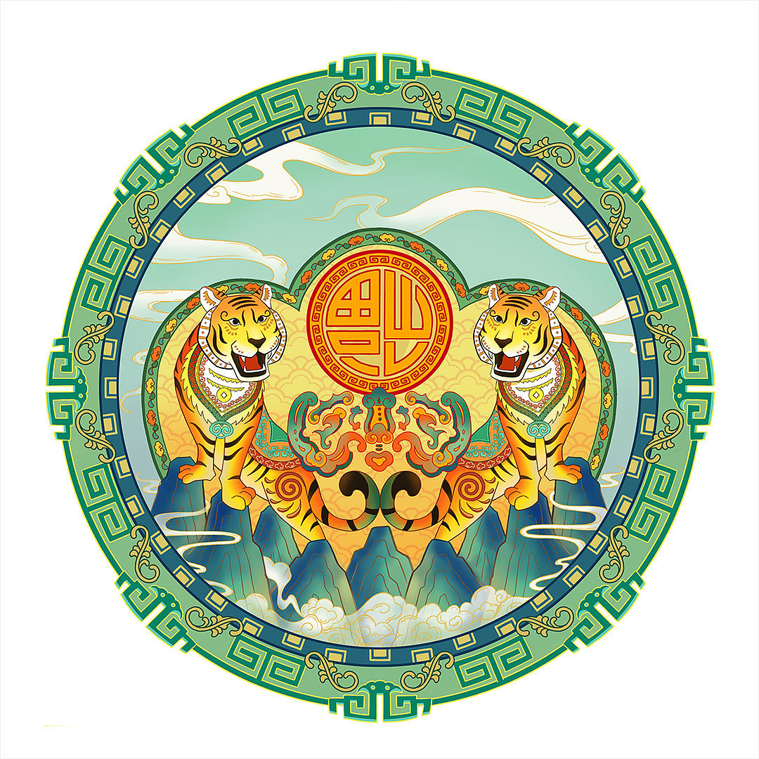 桐门国风生肖插画汇总——虎年特别篇(图ZMjY1MDQ2MDgw) - 商业插画 - 站酷设计师鱼雨桐原创素材 - 站酷ZCOOL