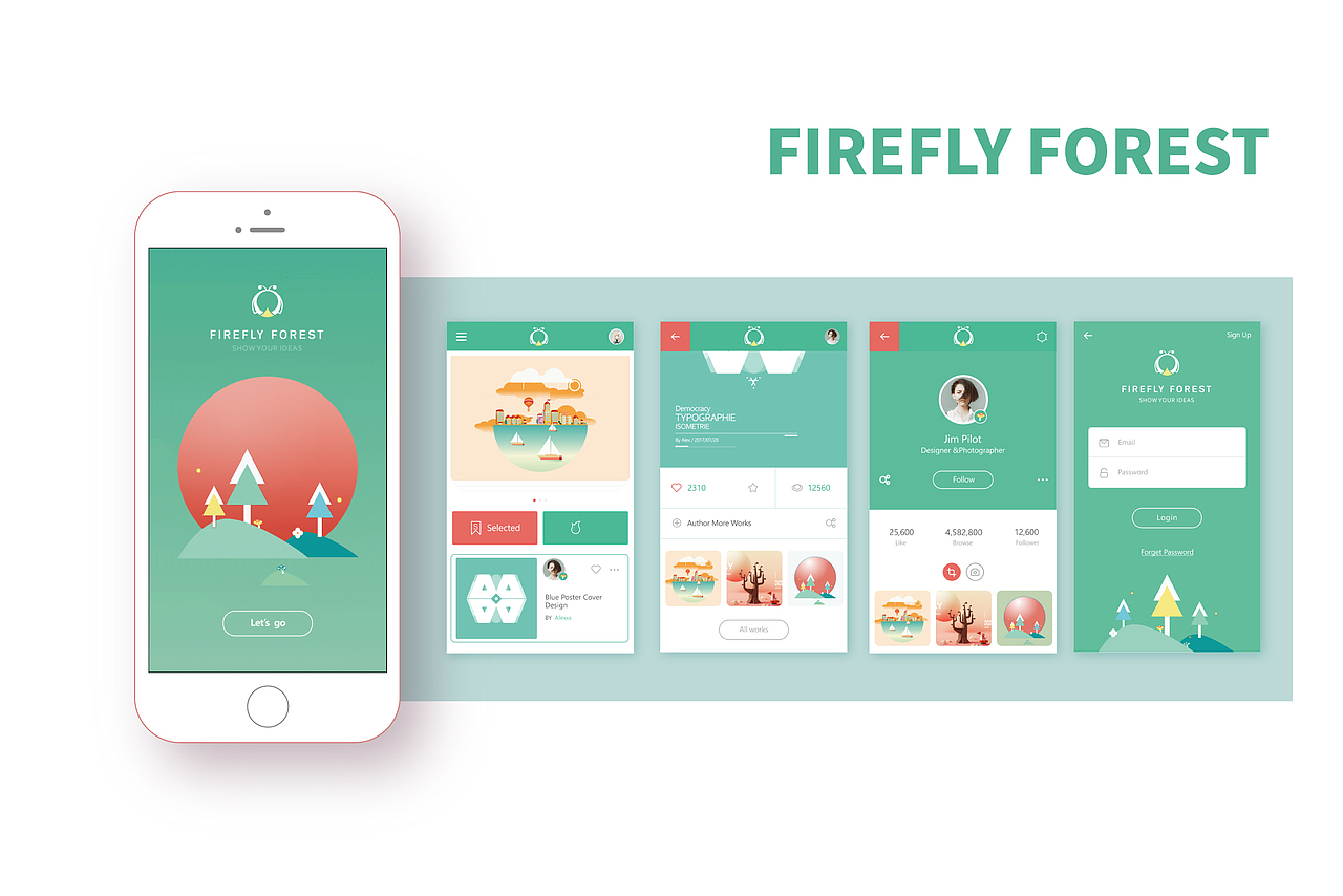 firefly-forest（图ZOTUwMDc0ODA=） - APP界面 - 站酷设计师亦深亦浅原创素材 - 站酷ZCOOL