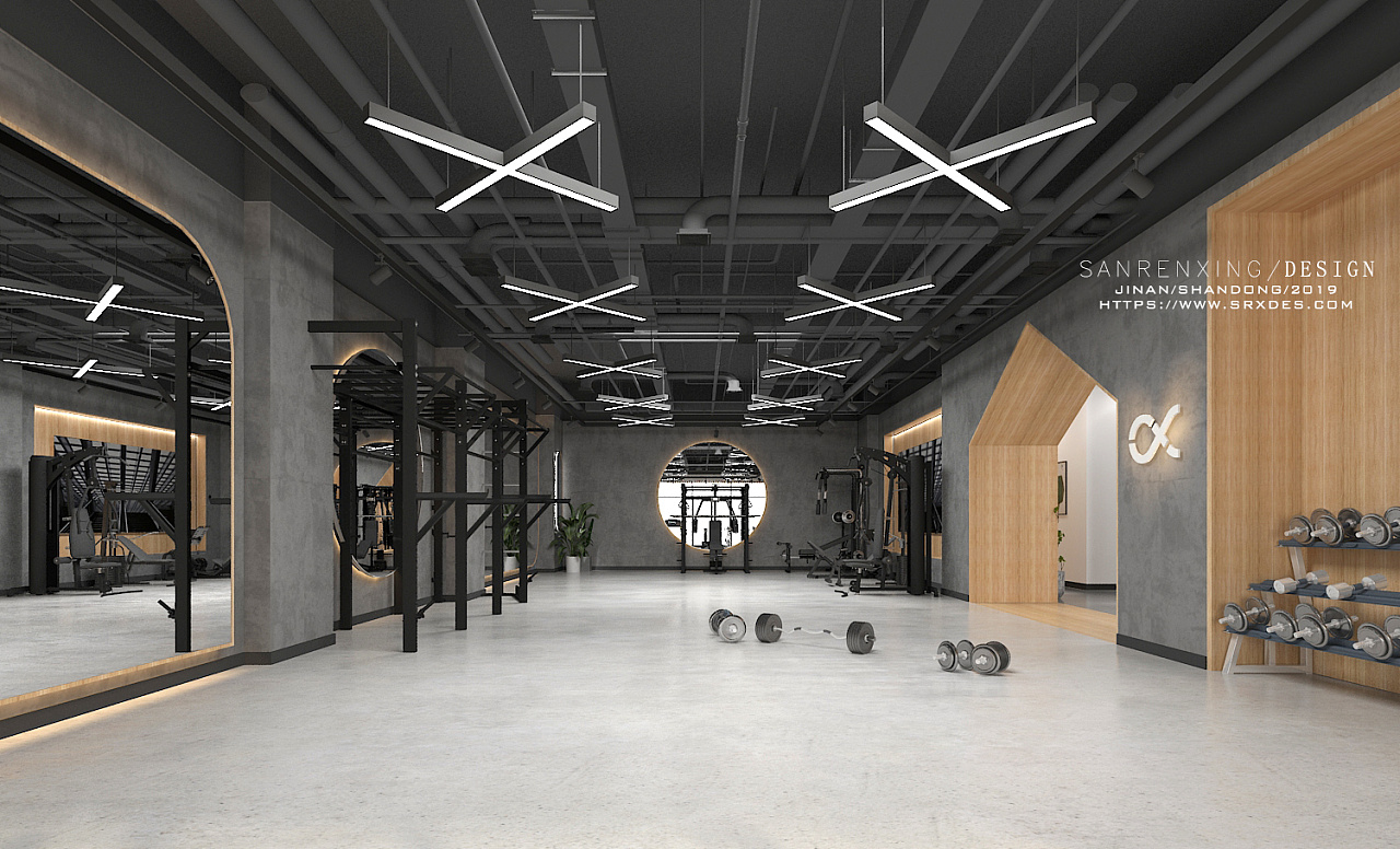 新中式健身房|空间|家装设计|三人行空间设计 - 原创作品 - 站酷