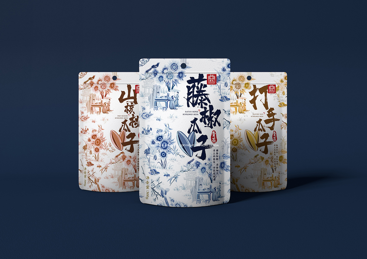 线礼青花瓜子包装设计