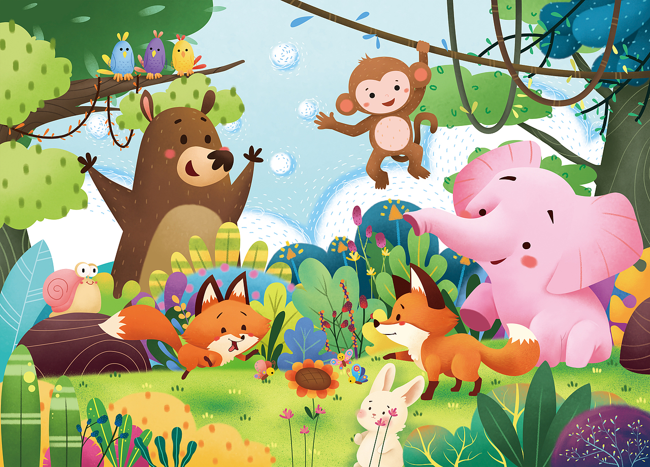 儿童插画-小动物们