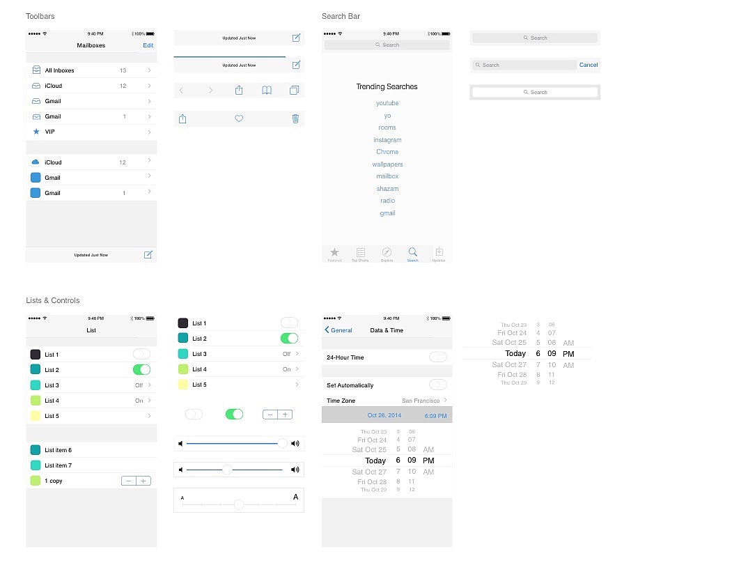 iOS 9.3 iPhone UI Kit(图ZNDUzNTM5NDg=) - APP界面 - 站酷设计师暖橙原创素材 - 站酷ZCOOL