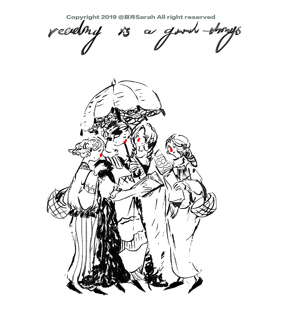 黑白插画原创—红鼻子（图ZMTUyMzE3NjUy） - 绘画 - 站酷设计师夏月sarah原创素材 - 站酷ZCOOL