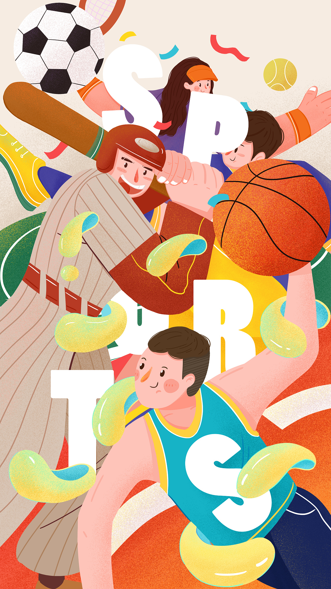 来运动吧-sport|插画|商业插画|秦秦qinqin - 原创作品 - 站酷 (zcool