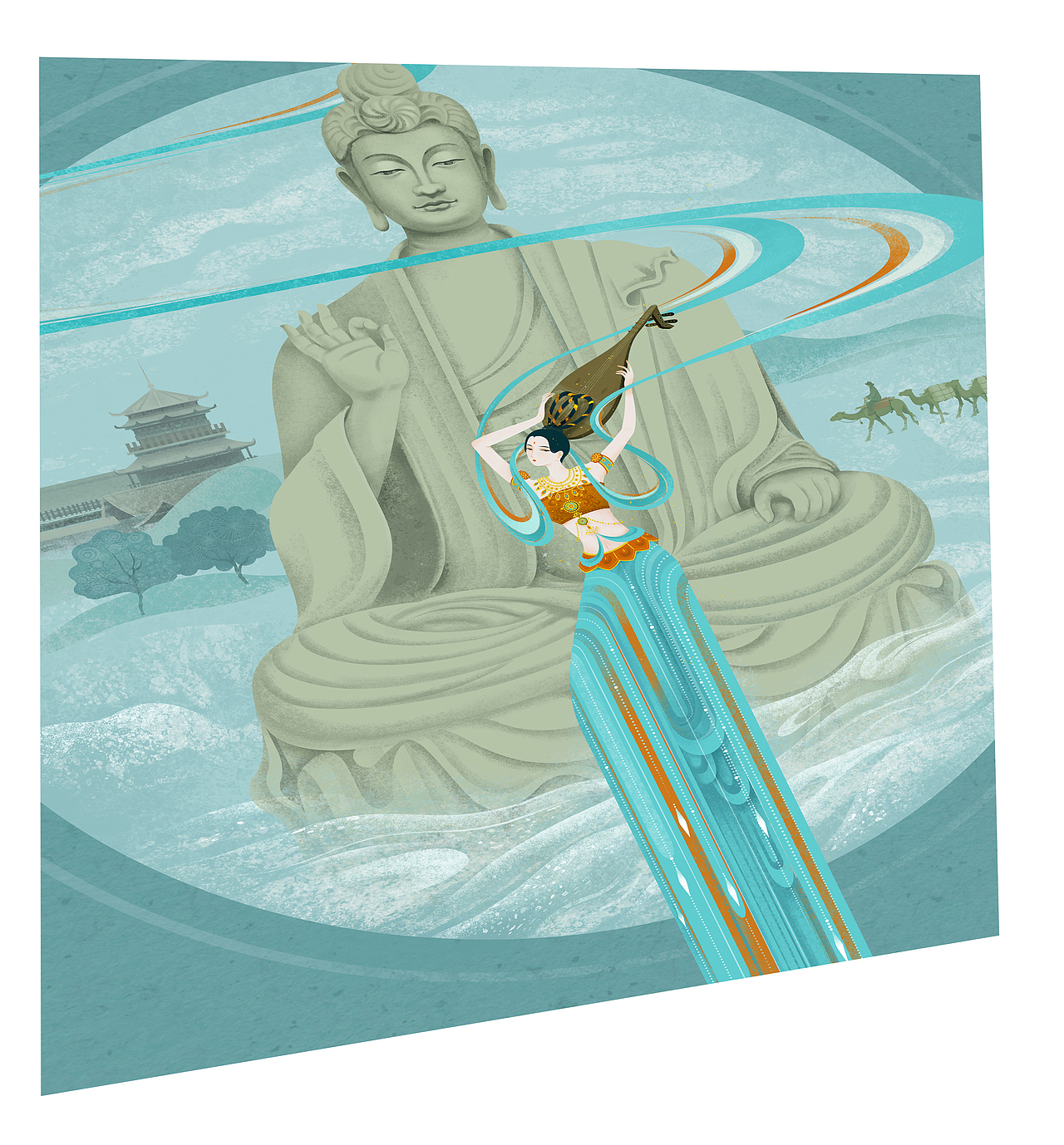 《伎乐飞天》（图ZMjM5ODgyOTky） - 创作习作 - 站酷设计师娇子的城原创素材 - 站酷ZCOOL