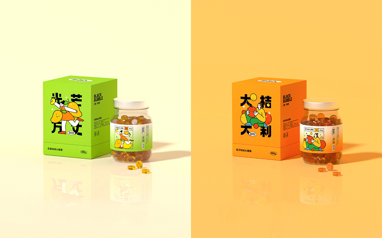 BLACK BUBBLE | 新年糖果包装设计（图ZMjkzMTYzNjQw） - 包装 - 站酷设计师阿蒙Monn原创素材 - 站酷ZCOOL