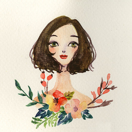 手绘水彩插画2