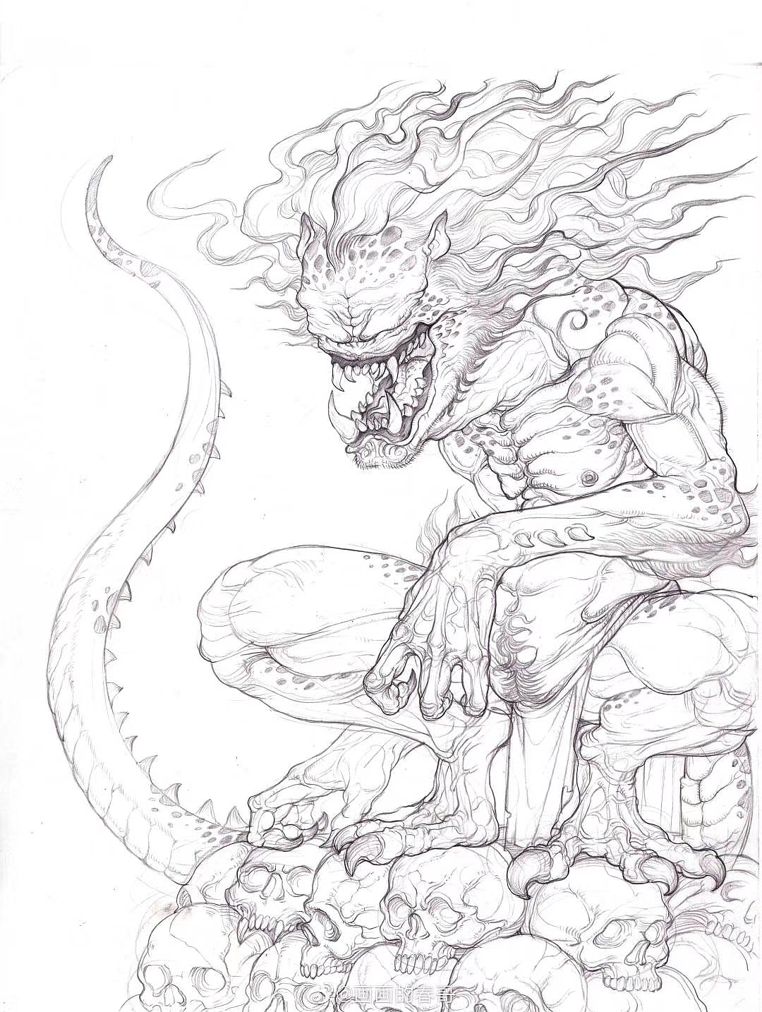 画画的春哥人体结构角色创作作品