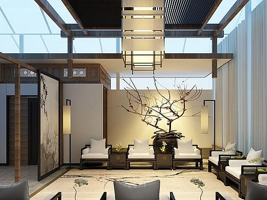 建业十八城_婚宴厅设计_新中式餐厅设计_七原设计作品