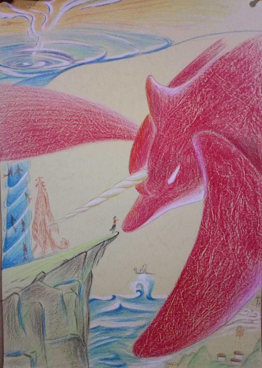大鱼海棠手绘彩铅画图片