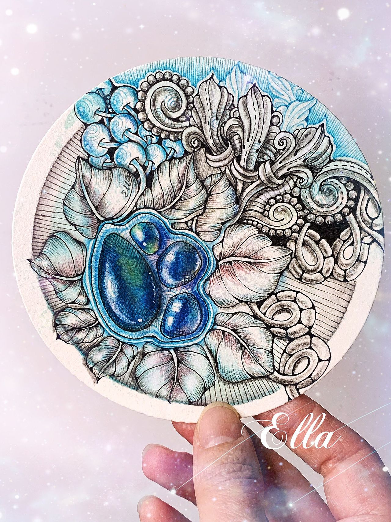 宝石系列～禅绕画060708（图ZMzI5NzMyMDcy） - 其他手工艺 - 站酷设计师Ella禅绕花园原创素材 - 站酷ZCOOL