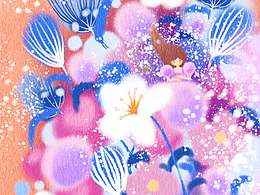 女孩和花朵（原创插画）