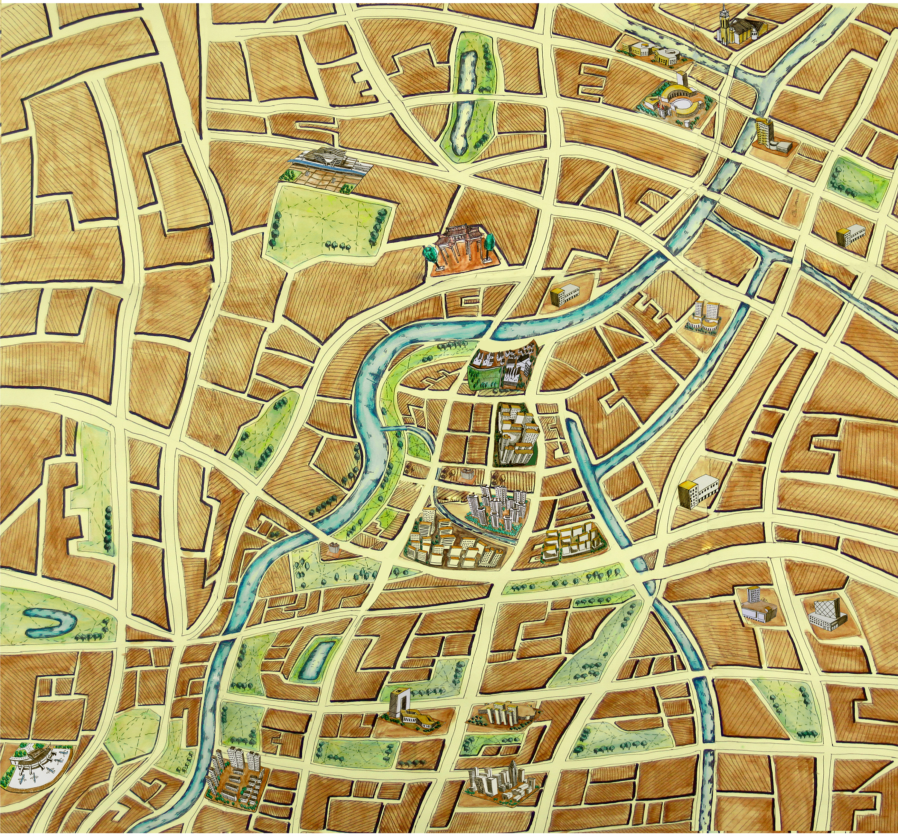 "新外滩一号"手绘地图