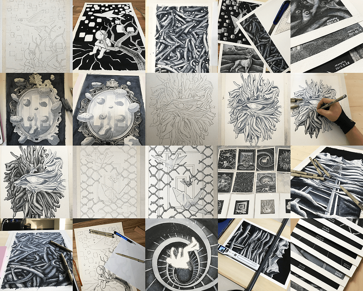 [黑白插画] 造梦系列 Dream Making Series（图ZMTI2MjUxOTAw） - 艺术插画 - 站酷设计师莫非视界原创素材 - 站酷ZCOOL