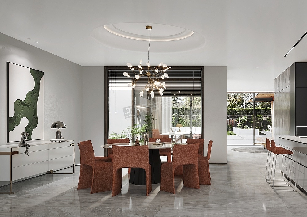 金辉长江铭著装修,联排别墅现代简约风格设计