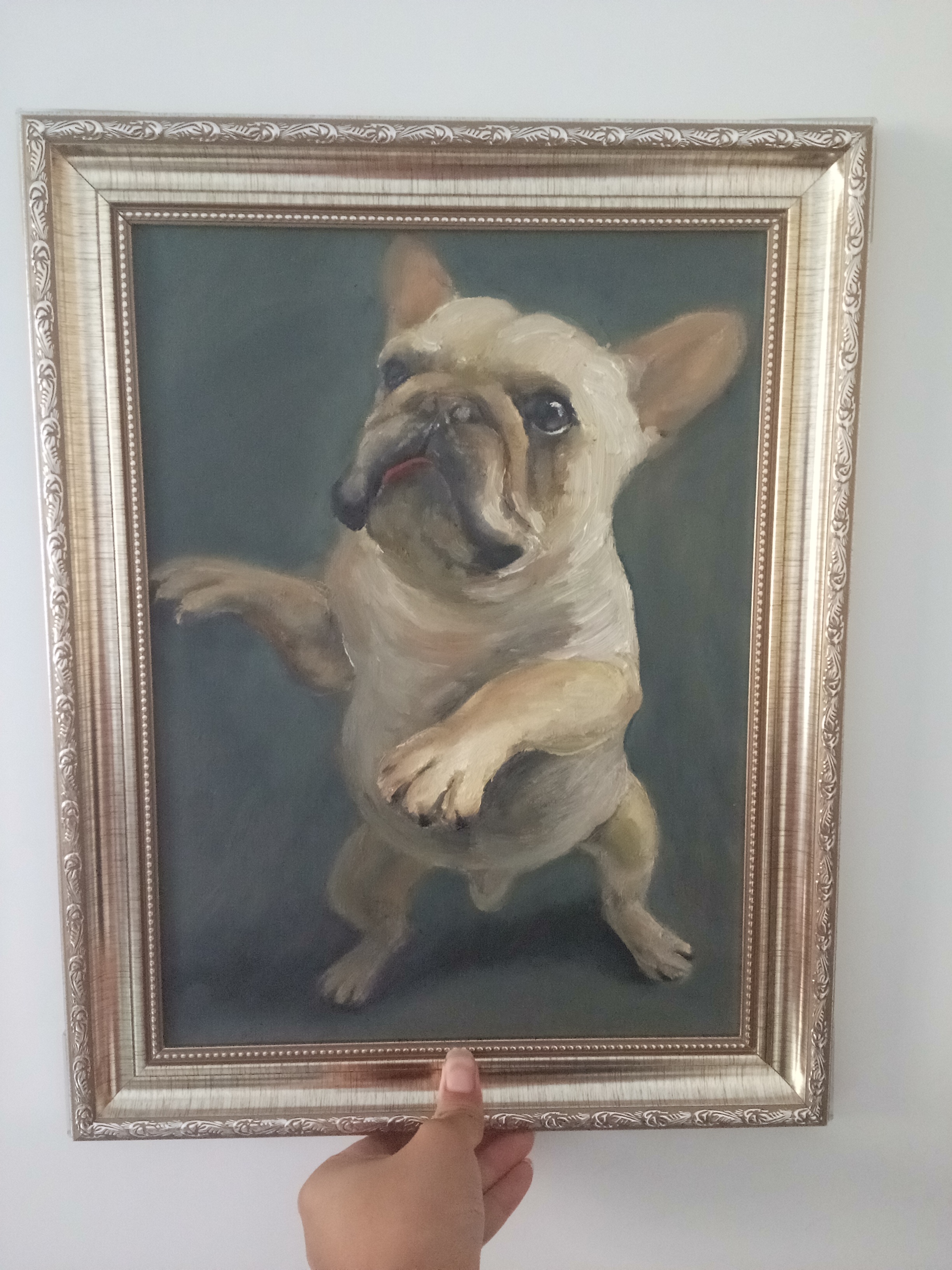 狗狗油画之法国斗牛犬