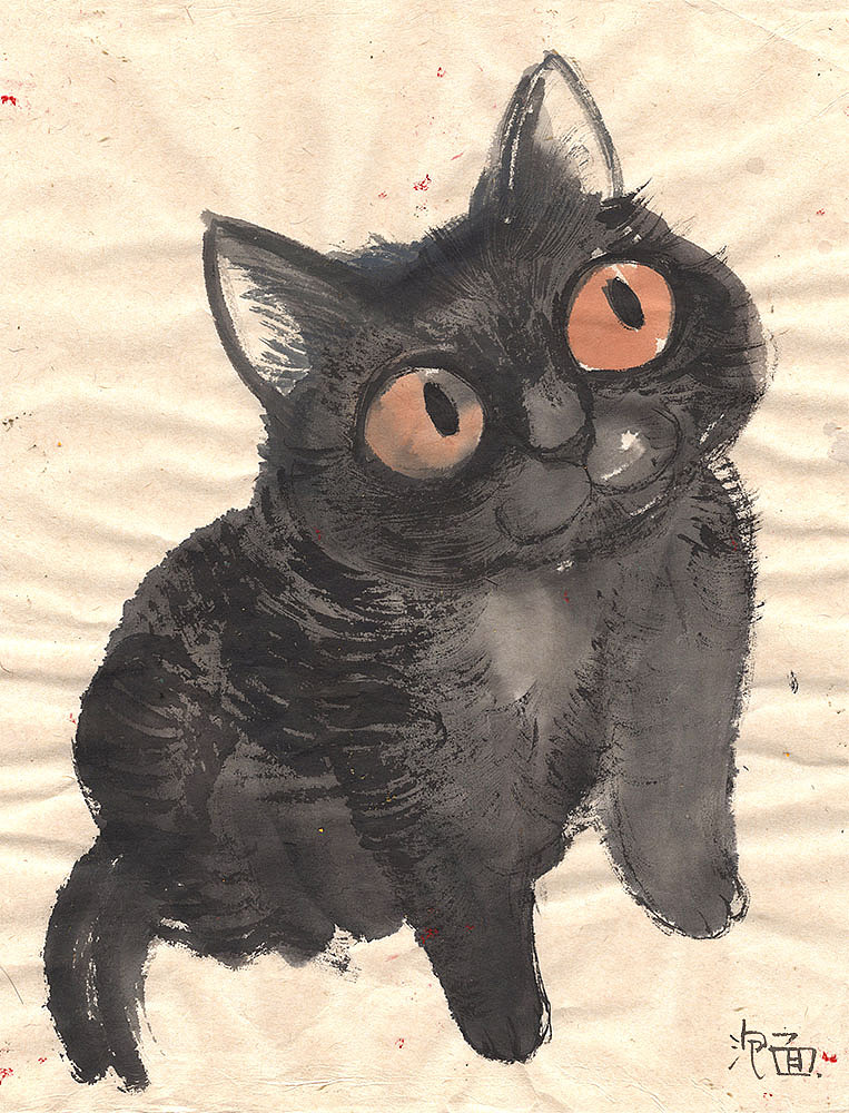 假装是写意 毛笔画猫咪（图ZOTg0MDYzMTI=） - 创作习作 - 站酷设计师还是一碗泡面原创素材 - 站酷ZCOOL