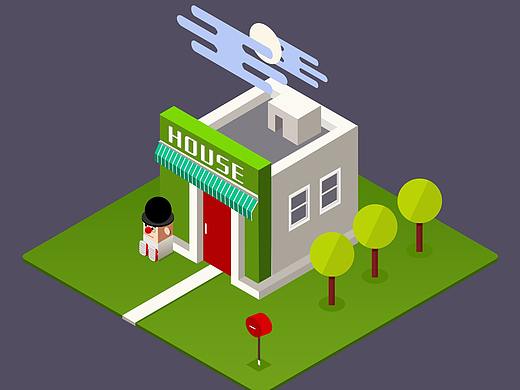 立体场景界面UI插画