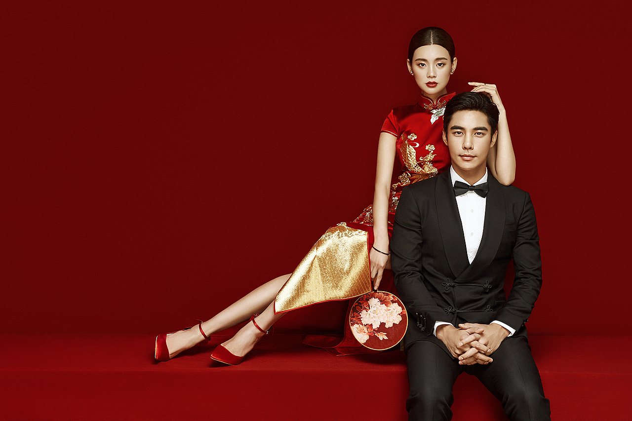 中式婚纱修图、人像精修