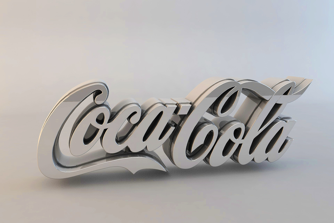 c4d-可口可乐logo立体字